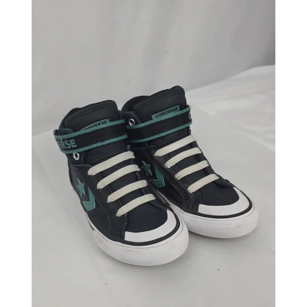 Converse Kids Pro Blaze Strap High Top Sneakers Black Teal 373216C Size 12 Youth